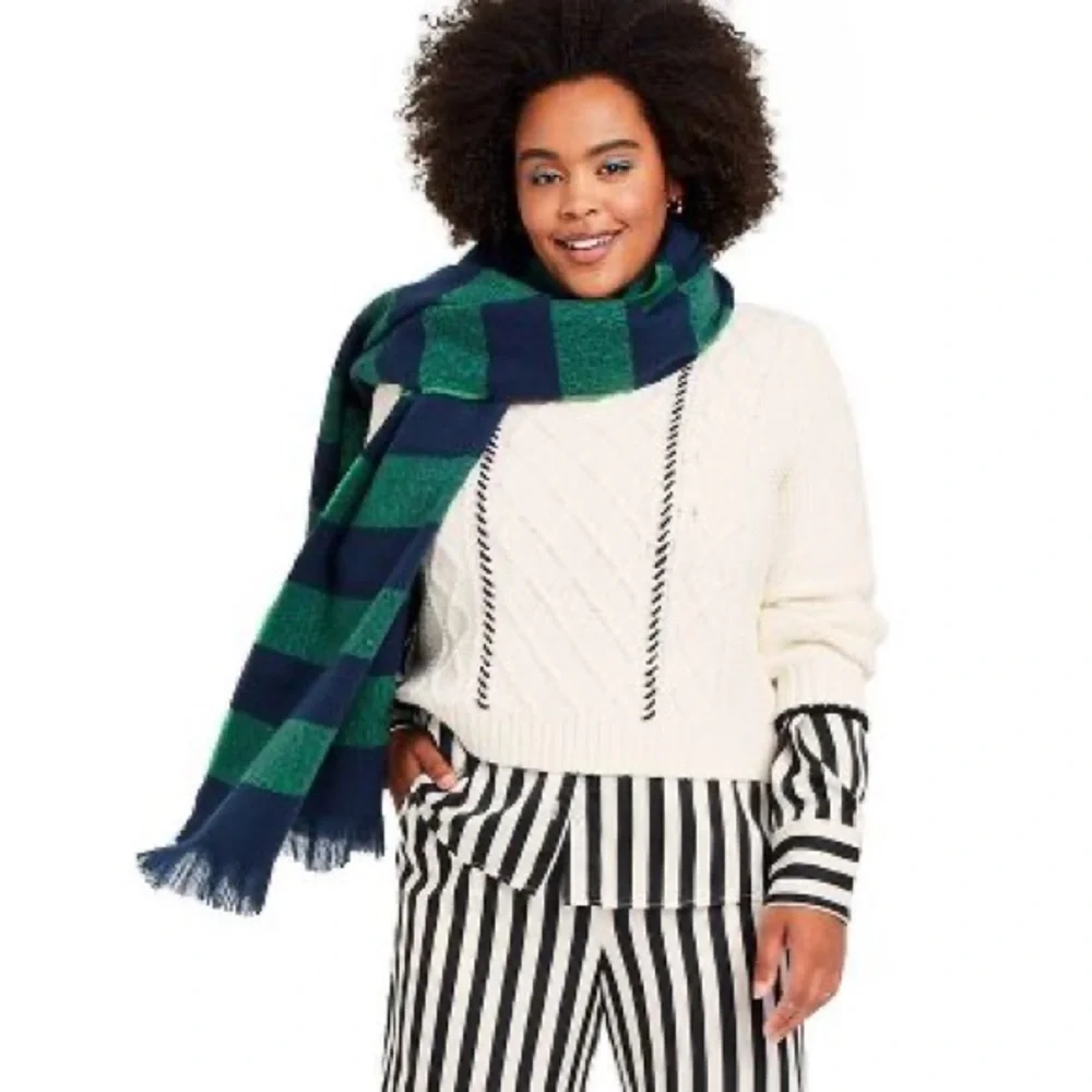 🔖 LA LIGNE x Target Striped Scarf - Navy / Green